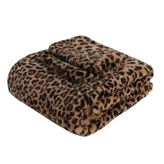 Plumón Animal Print Sherpa Extra Cálido Chantilly King Beige