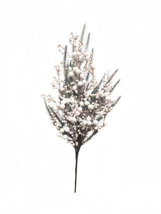 Rama Navideña Bayas Blancas 69 cm