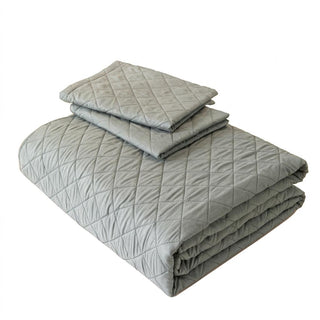 Cubrecama Quilt Sherpa Extra Cálido Chantilly 2 Plazas Gris Plata
