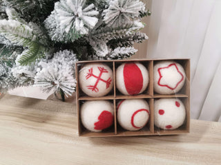 Esfera Arbol Lana de 6Pzas 6Cm