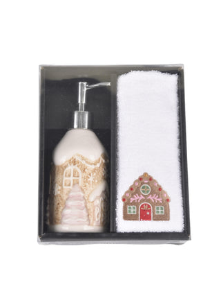 Set Toalla Y Dispensador Casa De Jengibre