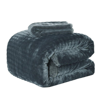 Plumón Sherpa Extra Cálido Chantilly 1.5 Plazas Gris Plata