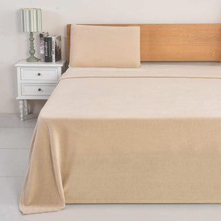 Juego de Sábanas Coral Fleece Ultra Suave Chantilly King Beige