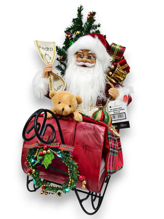 Santa Claus Musical con Trineo y Luces 45 cm
