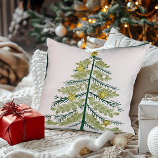 Funda Cojín Árbol Bordado Estrella 40x40 cm