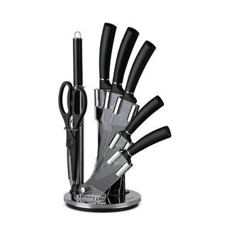 Set de 8 cuchillos de Cocina 8 piezas Con soporte acrílico Negro