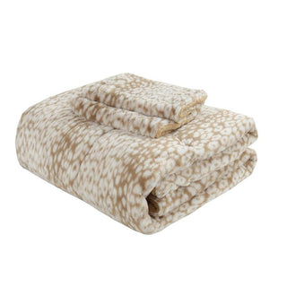 Plumón Animal Print Sherpa Extra Cálido Chantilly 1.5 Plazas Ivory