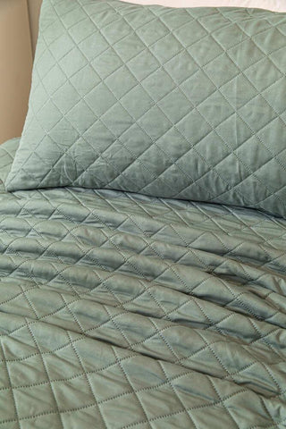Cubrecama Quilt Sherpa Extra Cálido Chantilly 1.5 Plazas Acqua