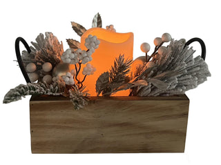 Arreglo Navideño con Vela LED 26,5 cm