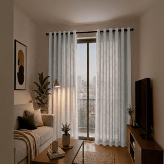 Cortina Jacquard 2 Pcs Atacama 140X220 Gris Claro