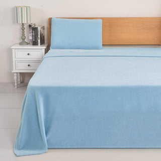 Juego de Sábanas Coral Fleece Ultra Suave Chantilly 2 Plazas Turquesa