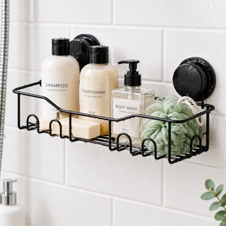Repisa Organizadora para Ducha con Ventosas y Ganchos Negro