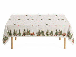 Mantel Navideño Árboles y Trineo 150x250 cm