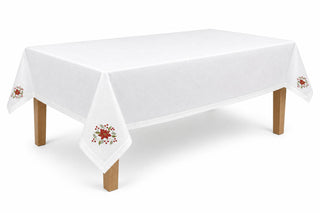 Mantel Navideño Bordado Flor de Pascua 160x300 cm
