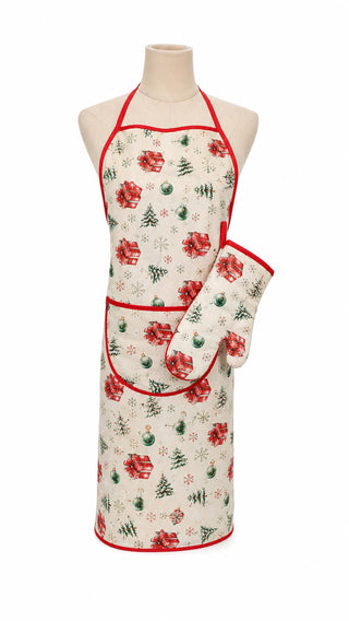 Set Delantal y Guante de Cocina Navidad