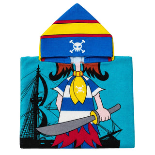 Poncho Infantil de Microfibra con Capucha Diseño Pirata 60 x 120 cm