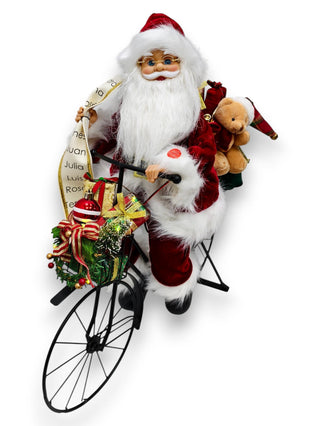 Santa Claus Musical en Bicicleta con Luces 50 cm
