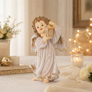 Ángel Navideño con Farol 20cm Decorativo