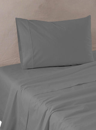 Sábanas 144 Hilos Lisas Color Gris, 1,5 plazas