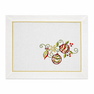 Individual Bordado Navidad Esferas 33x48 cm