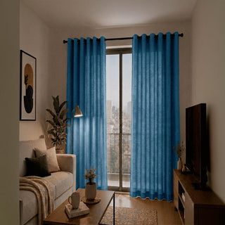 Cortina Jacquard 2 Pcs Atacama 140X220 Azul