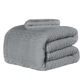 Plumón Trenza Sherpa Extra Cálido Chantilly King Gris Plata