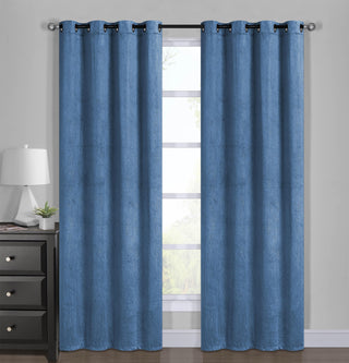 Set Cortina Velvet Emboss 140X220 Azul