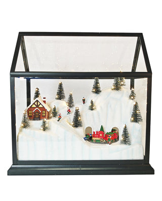 Escena Nevada Transparente Luz y Música 33 cm XL