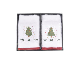 Set 2 Toallas Bordadas Arbol Navidad 40X60 Cm