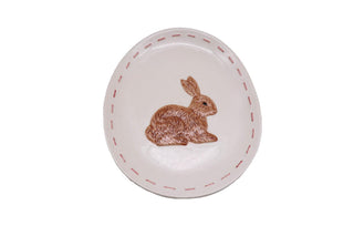 Plato Oval Conejos Pascua