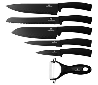 Set de 6 cuchillos de Cocina 6 cuchillos De presentación compacta Negro