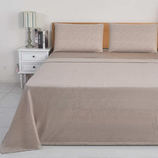 Juego de Sábanas Estampado Polar Térmico Chantilly 1 Plaza Visón