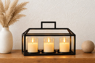 Candelabro Con 3 Velas Led Decorativas 39,5X12X24,5Cm