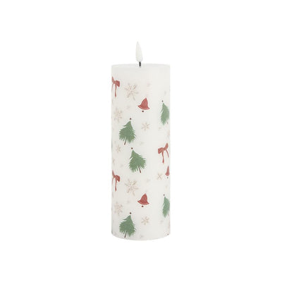 Vela Cera Led Navidad #14 7,1X7,1X20Cm 046