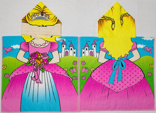 Poncho Infantil de Microfibra con Capucha Diseño Princesa 60 x 120 cm