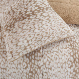 Plumón Animal Print Sherpa Extra Cálido Chantilly 2 Plazas Ivory