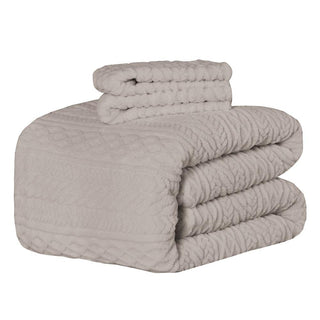 Plumón Trenza Sherpa Extra Cálido Chantilly 2 Plazas Gris Intenso