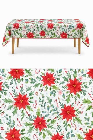 Mantel Navideño Flores de Pascua 150x230 cm