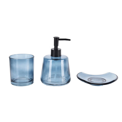 Set Vidrio Baño 3 Pcs Ilusión Gris