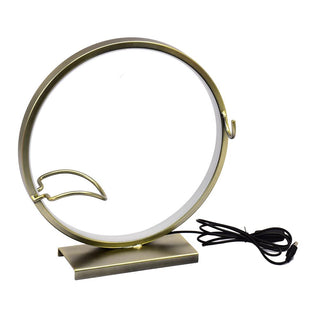 Cava para Vino Individual con Luz LED USB de Fierro Color Dorado 31,5 cm