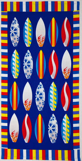 Toalla de Playa de Microfibra Estampada Tablas de Surf 70 x 140 cm