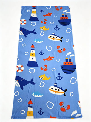 Set de Playa Infantil Toalla Microfibra 70x140 cm + Lentes de Natación Azul Acero