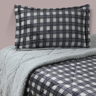 Plumon Flannel/Sherpa Tartan 2 plazas Multicolor