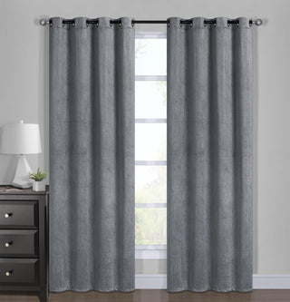 Set Cortina Velvet Emboss 140X220 Gris Claro