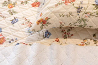 Cubrecama Quilt Estampado Sherpa Extra Cálido Chantilly 1.5 Plazas Beige