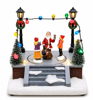 Escena Santa Navideña con Luz y Música