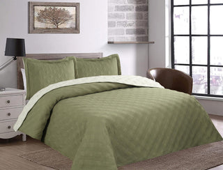 Quilt Ultrasonic Sherpa 2 plazas Verde claro