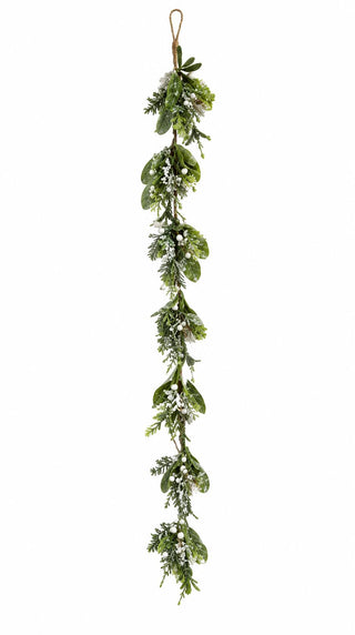 Guirnalda Navideña LED con Follaje Escarchado 120 cm