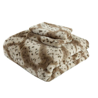 Plumón Animal Print Sherpa Extra Cálido Chantilly King Gris Intenso