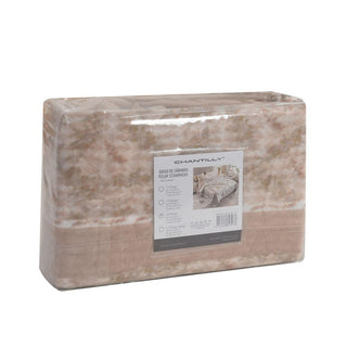 Juego de Sábanas Estampado Polar Térmico Chantilly 1 Plaza Beige